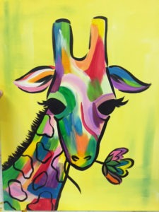 abstract giraffe painting