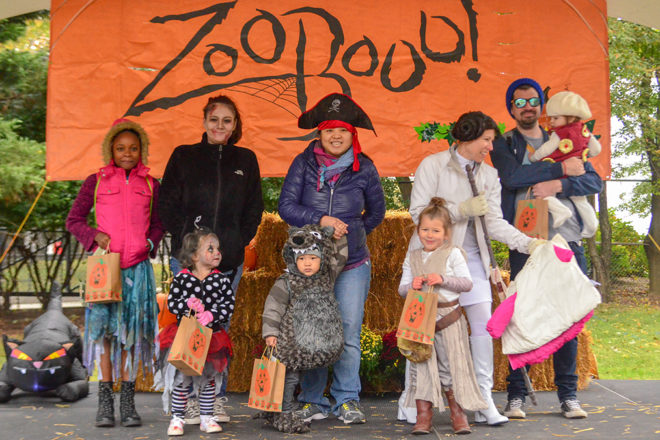 children on stage in costume contest