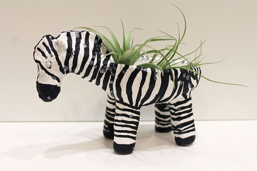 zebra clay planter