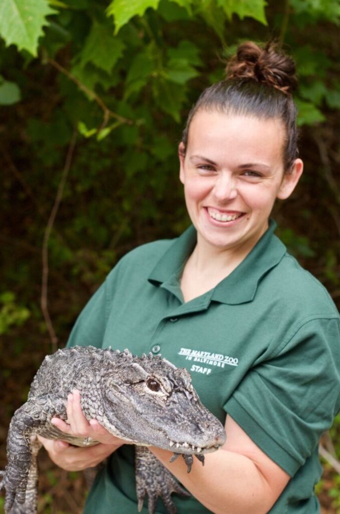 zoo keeper with animal