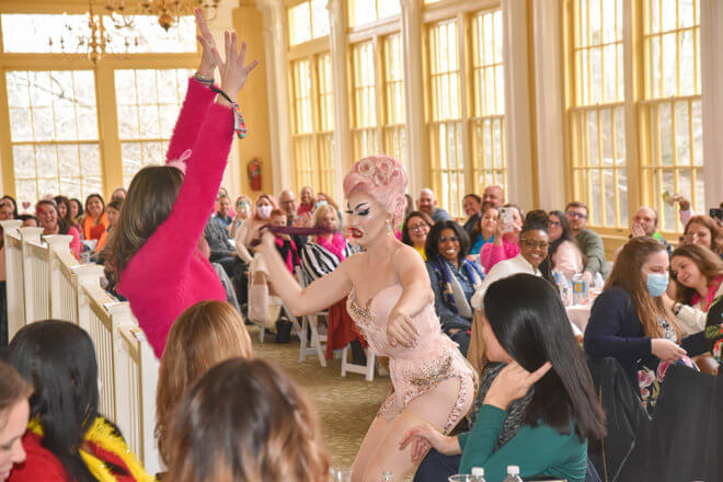 drag queen dancing with guest