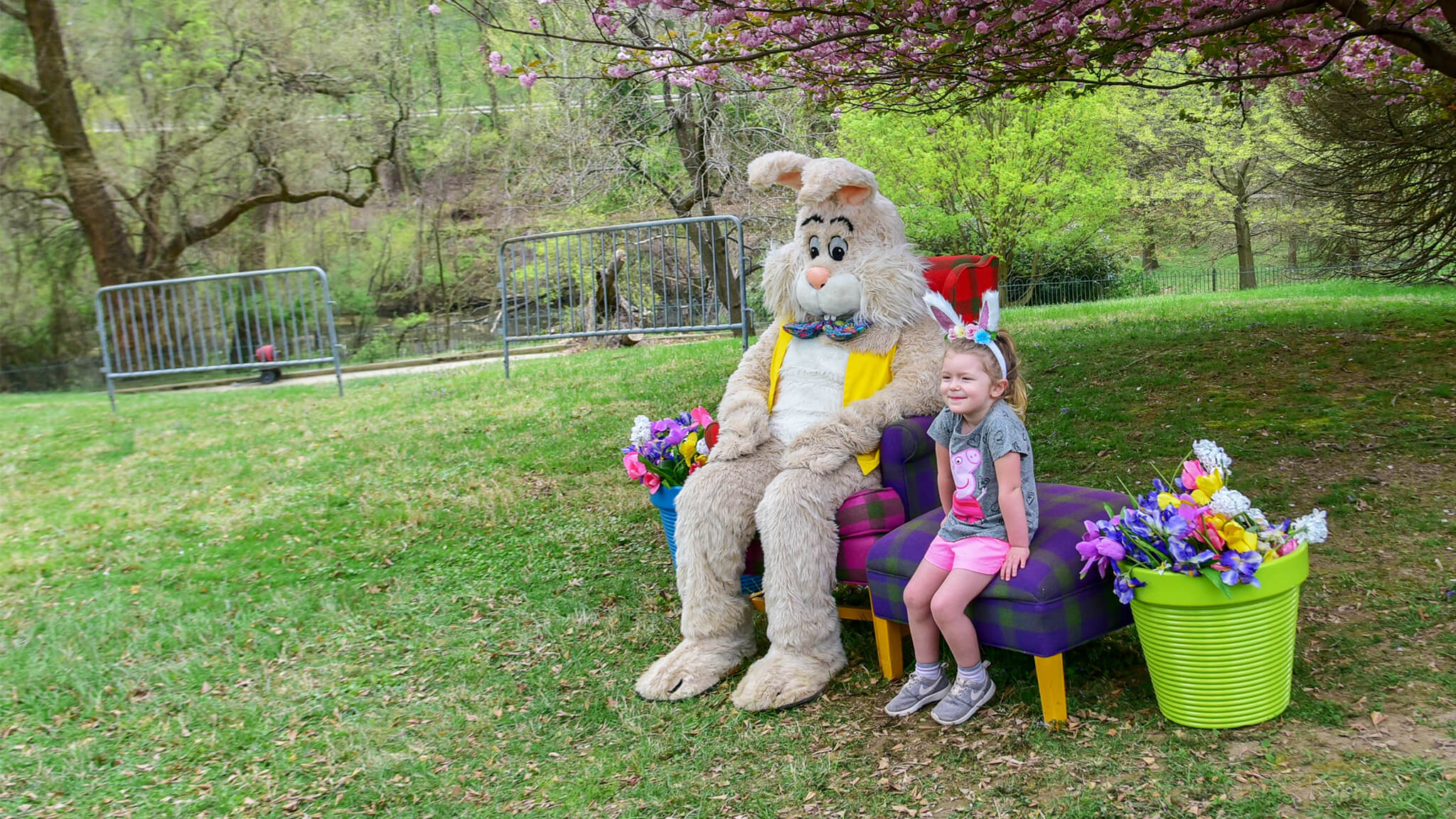 little girl with Easter bunny