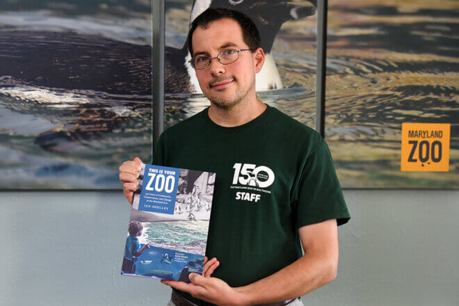 Ian Shelley with book